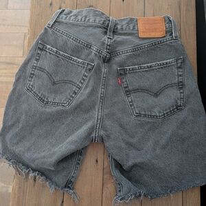 Levi's Black Washed Denim Cutoff Shorts